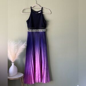 Elegant Black and Purple Pleated Dress prom dress girls size 10